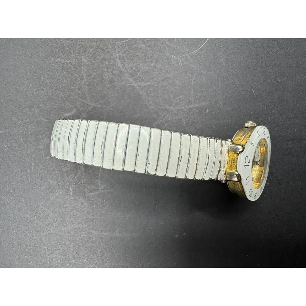 Geneva Quartz Water Resistant Watch White Expansion Band Round Face Not Working